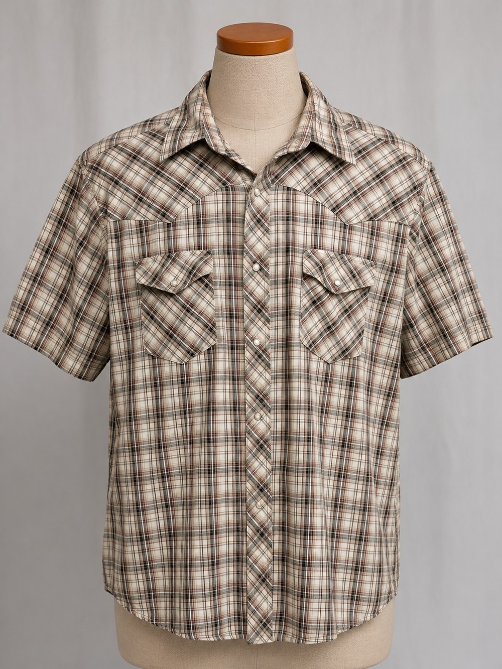 Wrangler Western Plaid Pearl Snap Cowboy Shirt XXL